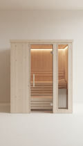 Freestanding Sauna With Natural Wood